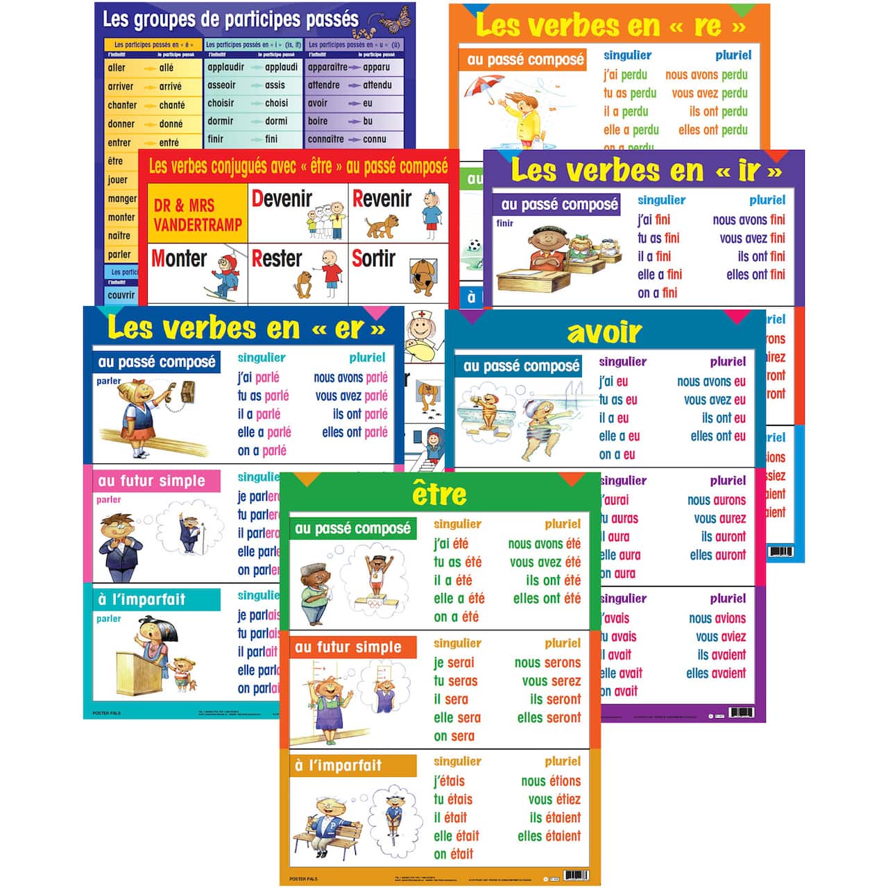 Poster Pals® 24" x 18" Three-Tense Verb Posters, 7ct.